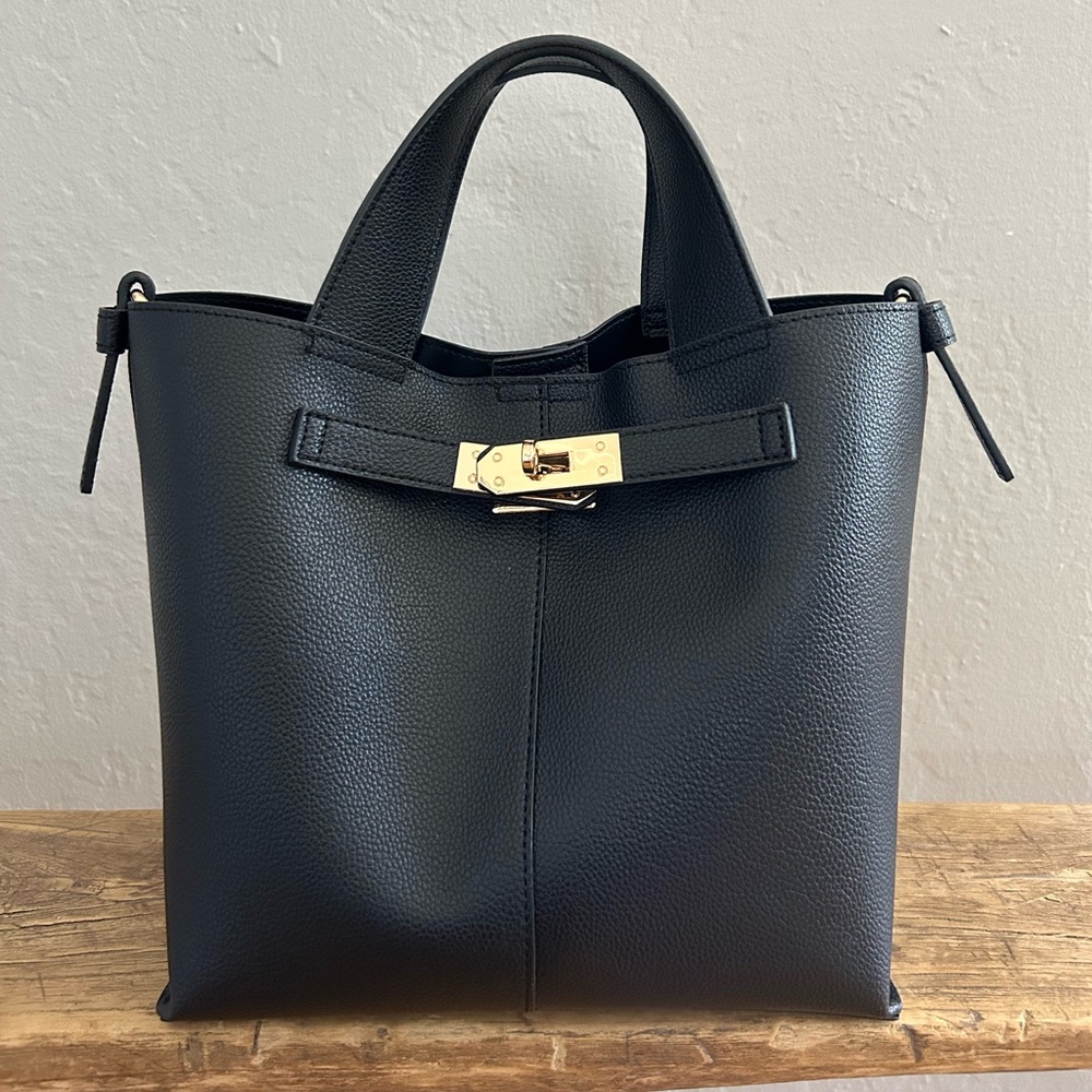 Black small casual bag with convertible strap Very gently used